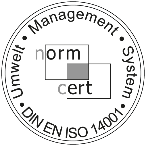 Sigel für Zertifikat nach DIN EN ISO 14001